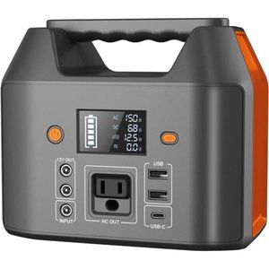 Portable Power Station 150W Solar Generator 42000mAh Portable Power Bank, Orange